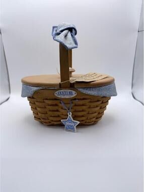 Longaberger Century Celebration 2000 Basket Lid Liner Tie-On Star Charm Set